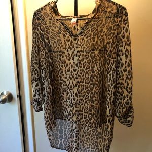 Sheer cheetah top